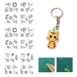 Garosa 12 Piece Shrink Wrap 7.8 x 5.6 Inch Heat Shrinkable DIY Foil Ideal for DIY Pendants, Earrings, Bracelet, Key Ring, Decoration