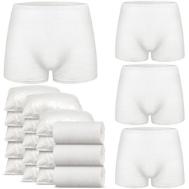 Ramede 50 Pcs Disposable Men Cotton Underwear Disposable Exam Short Portable Cotton Male Patient for Travel Massage Hotel Spa(White)