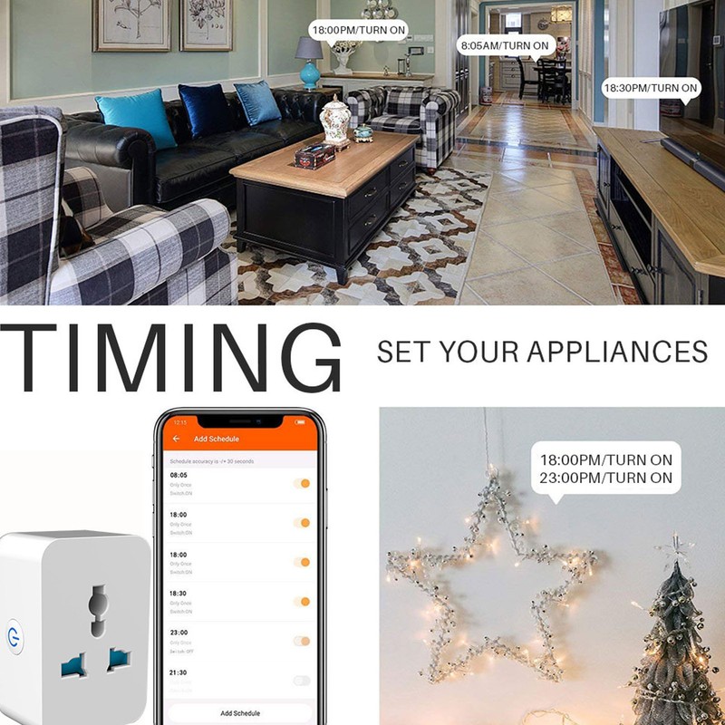 10A WiFi Smart Socket APP Control Bluetooth Transfer Outlet Wireless