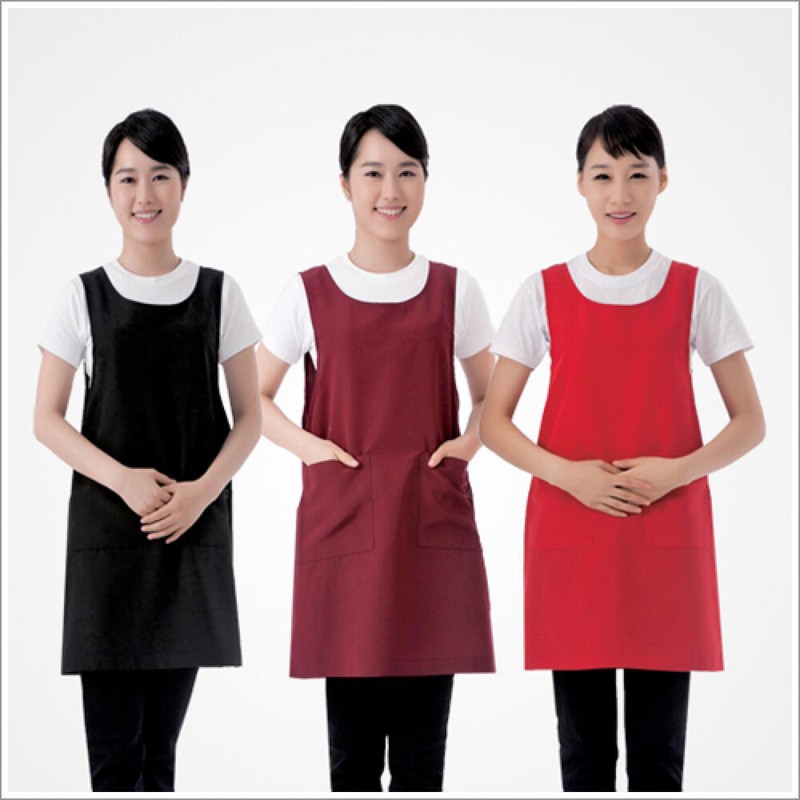 Line Uniform 라인유니폼 옆트임 앞치마/미용실가운/식당앞치마 [LN 6039 와인(Wine)-일반] Line Uniform