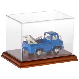 Plymor Clear Acrylic Display Case with Hardwood Base, 6" W x 4" D x 4" H