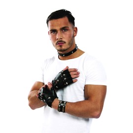 Gloves Punk Adult Black, 14 X 10, Black