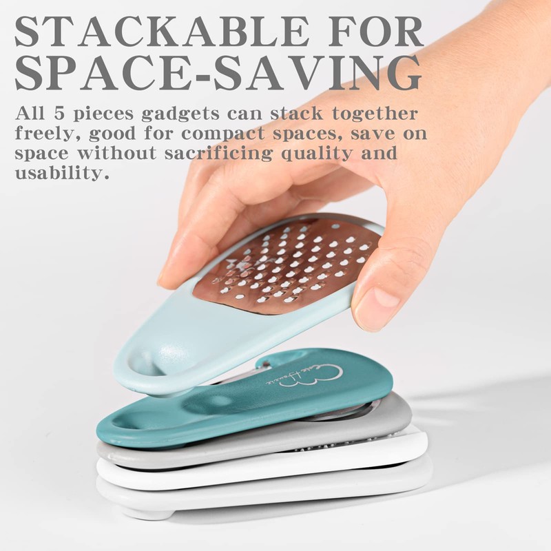 Sieeck Kitchen Gadgets Set 5 Pieces, Space Saving Cheese Grater,