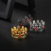 FATACI Mens Royal King Knight Crown Ring,Black Stainless Steel Vintage