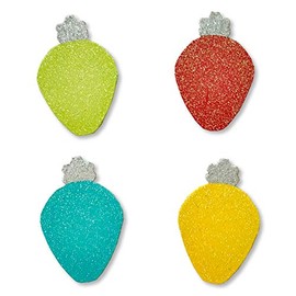 Roeda Brighten Your Life 12335m Glittered Christmas Light Bulb Magnets Set of 4 Assorted Colors
