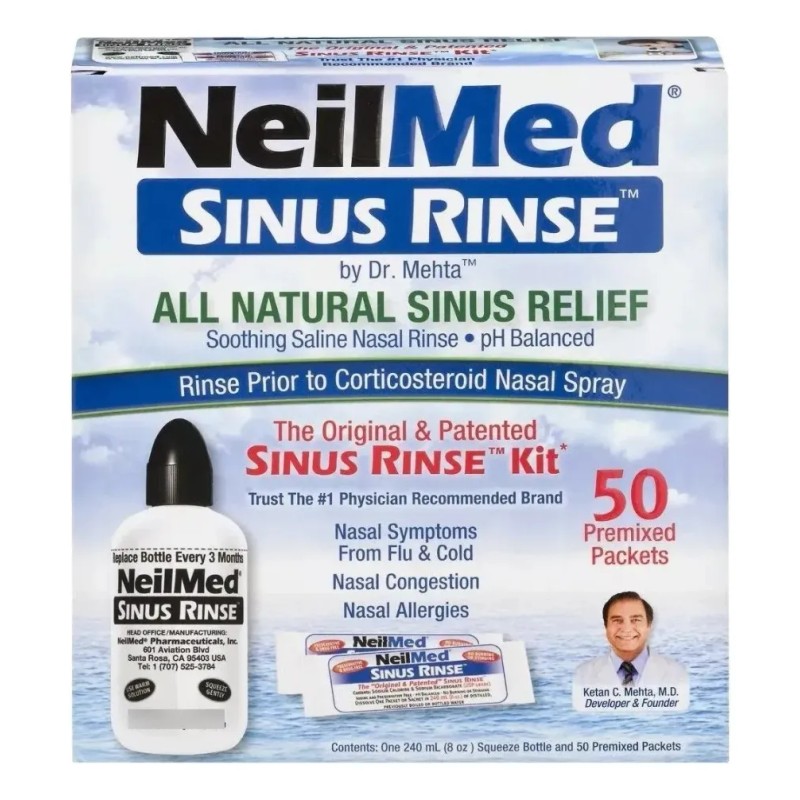 Neilmed Sinus Rinse 1 Botella 240ml + 50 Paquetes