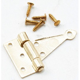 Dollhouse Miniatures 1:12 Scale T-Hinges with nails, Brass, 4/pk #CLA05560