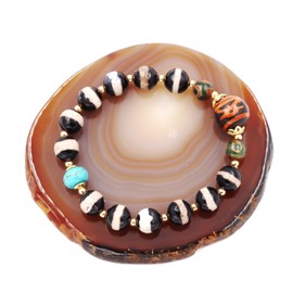 Fukugems Feng Shui Bracelets, Good Luck Beads Bracelets, Tibetan Agate Prayer Bracelets for Women, Men, Thoughtful Gifts for Mum, Girlfriends, Sisters, Stone