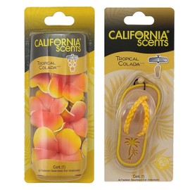 California Scents Scented Necklace and Sandal Hanging Car Air Freshener, Combo Kit - The Best Car Air Freshener Set, Odor Eliminator, and Long-Lasting Car Freshener, Tropical Colada Fragrance