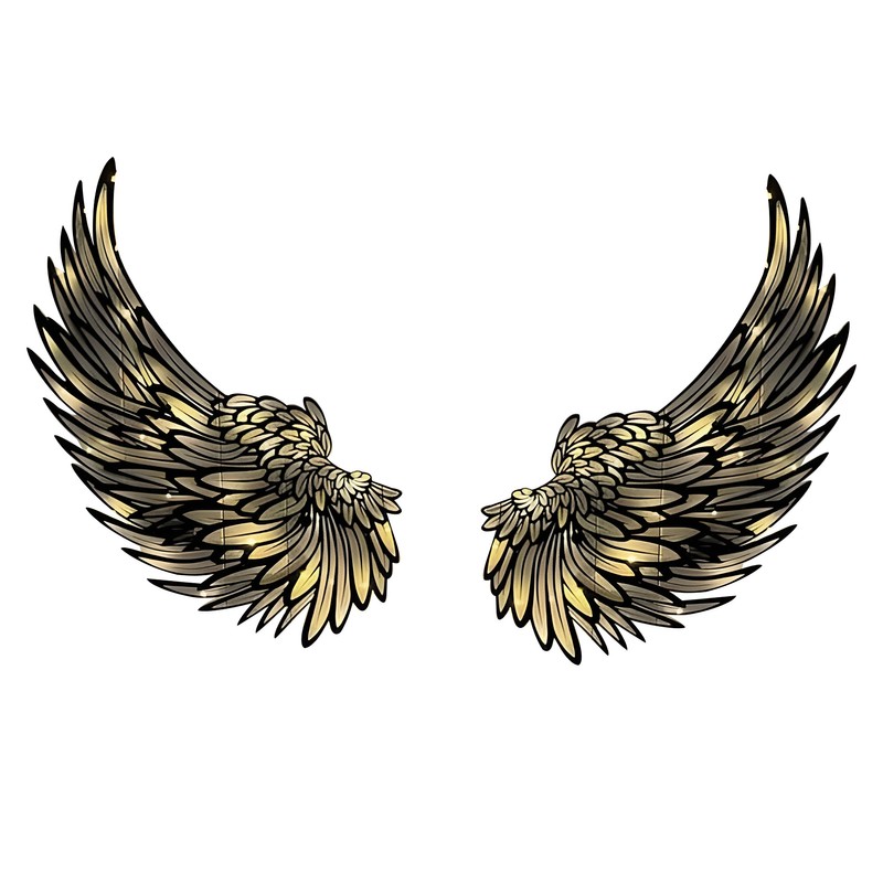 1 Pair Angel Wings Metal Mural Wall Sculpture Decor for