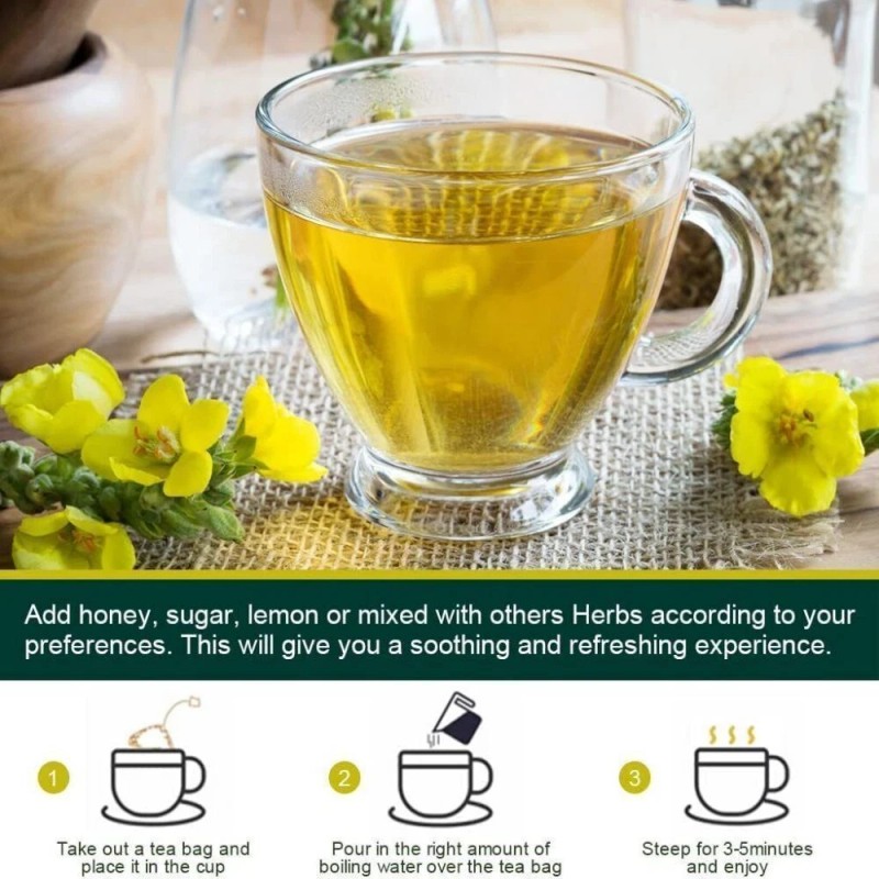 Hemp for U (2 Pack) HFU Natural Mullein Leaf Tea,