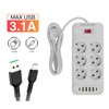 Power Strip 6 Outlets 4 USB 2 Type C Ports