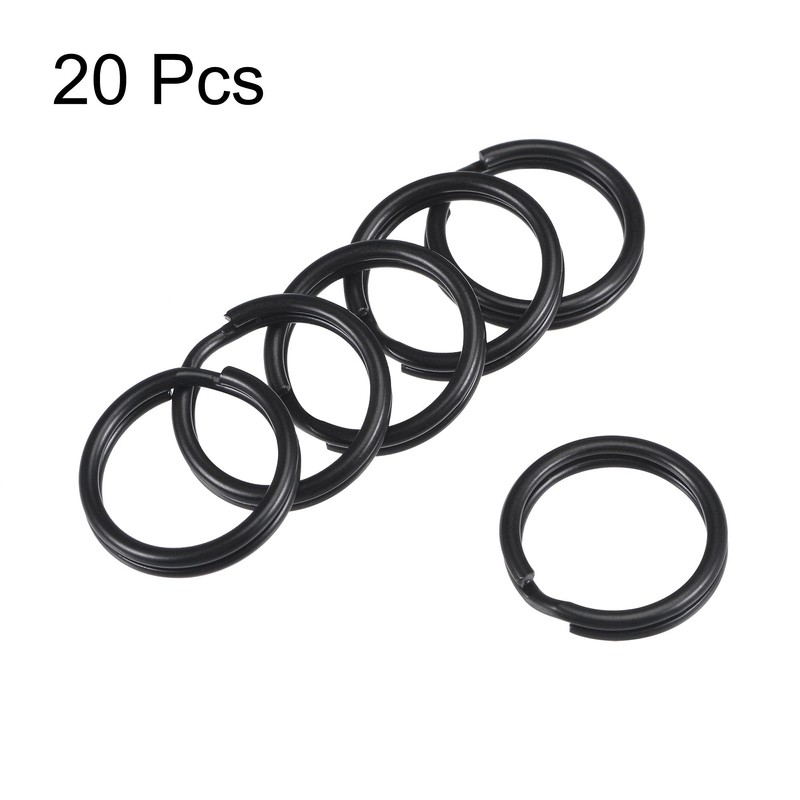 sourcing map Split Key Rings Electrophoresis Paint Iron Lanyard Zip