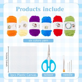 FREEBLOSS 8 Set DIY Rainbow Plastic Canvas Bookmarks Kit Plastic Cross Stitch Sheets Plastic Mesh Canvas Sheets for Crafts Bookmark Making Kit for Friends Reading Gift