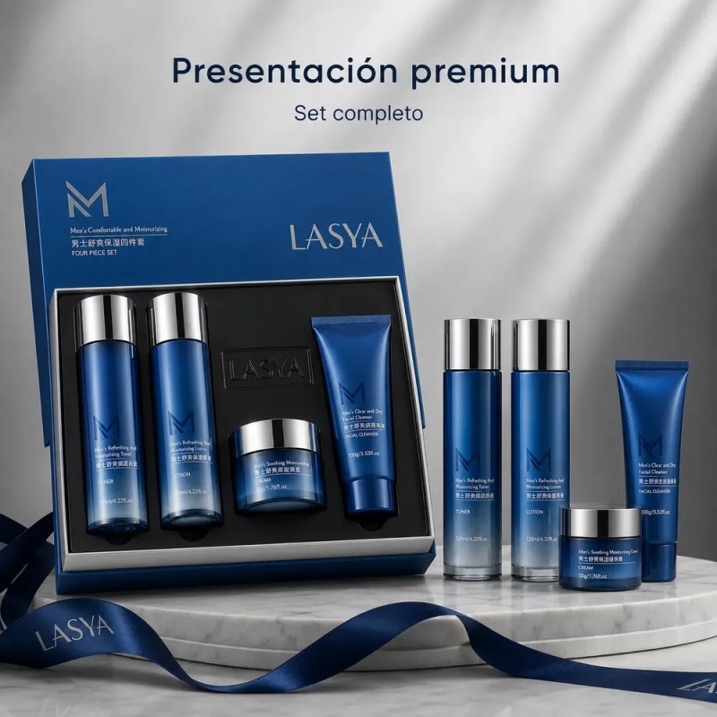 Kit Skincare Hombre Limpieza, Hidratación Facial, Antiedad