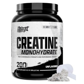 Nutrex Research Micronized Creatine Monohydrate Powder - 200 Servings (1KG) Pure, Unflavored Creatine Monohydrate Supplement for Muscle Gain, Strength and Performance, 5G Per Serv (2.2lbs)