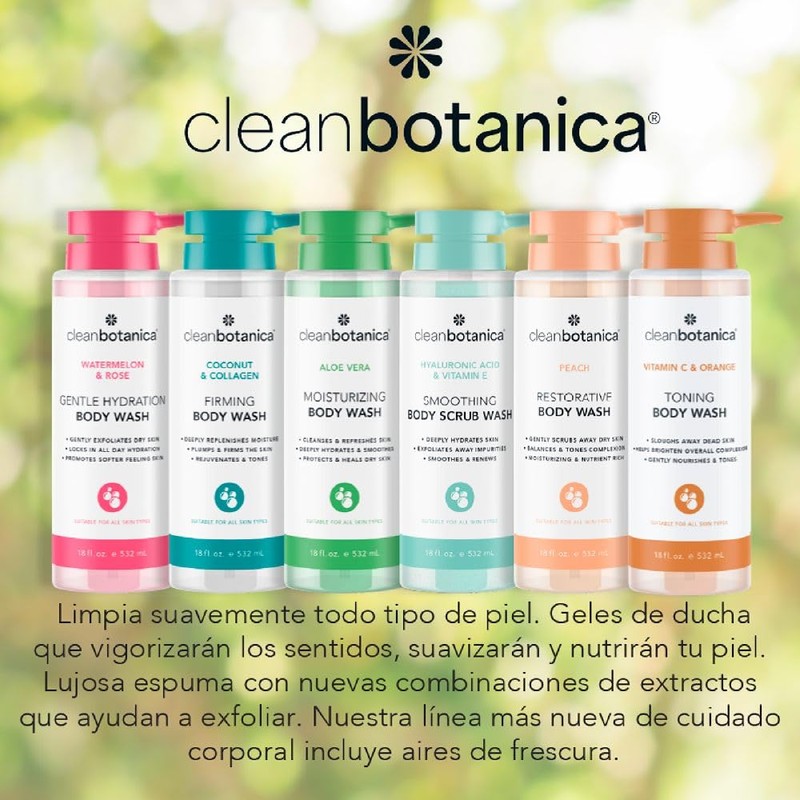 CLEAN BOTÁNICA, Gel de Baño con Extracto de Sandía y