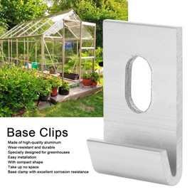 10Pcs Greenhouse Base Clips Snap Connection J Clips Suitable for Most Greenhouses, Metal Base Clips Hook Fixings Attaches Greenhouses Fixture Set (Silver)