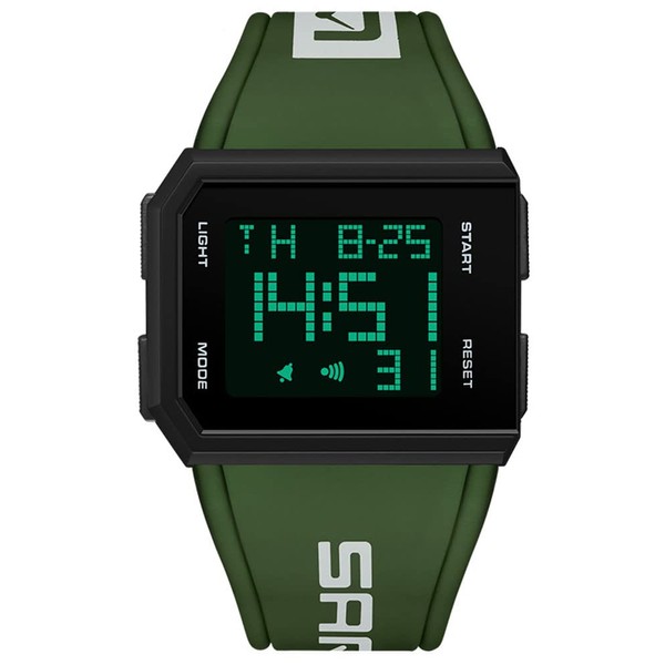 ADSBIAOYE Square Mens Digital Watch Outdoor Sports Multi-Function Watch LED