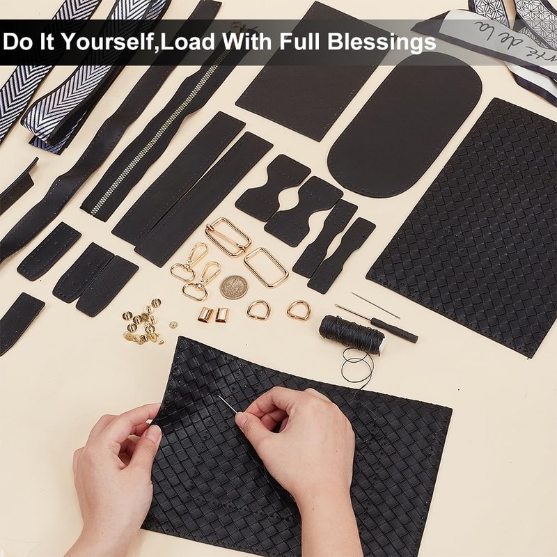 WADORN DIY PU Leather Shoulder Bag Making Kit, DIY Leather