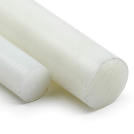 Polyamide PA6 Round Rod, Natural, Diameter 20 mm, Plastic Rod in Length 350 mm, Polyamide Round Material Cut to Size