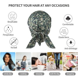 6 Pcs Cooling Skull Cap Camo Liner Sweat Wicking Lightweight Cycling Running Head Hat for Men Women