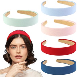 Wisecy Diademas Antideslizantes Para Mujer, Modernas, De 2,5 Cm De Ancho, Bonitas Bandas Elásticas Para El Pelo Para Niñas (5 Unidades)