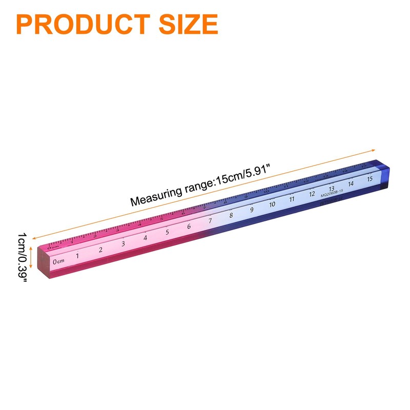 sourcing map Acrylic Clear Straight Rulers 15cm Metric Transparent Gradient