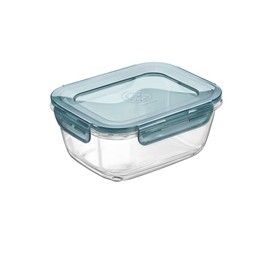 Bormioli Rocco Frigoverre Evolution Collection - 7 x 5.5 Inch Rectangle Container - 1 Liter (33.75oz) - Grey