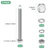 M METERXITY 4-Pack Hex Head Screw Bolt with Nuts Flat