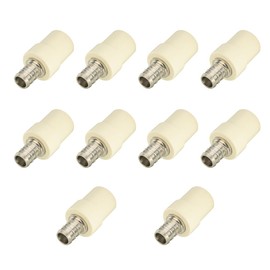 (Pack of 10) EFIELD 1/2" Pex x 1/2" CPVC Transition Coupling Barb Crimp Brass Fittings