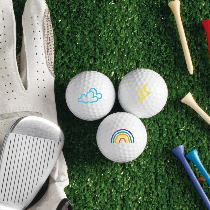 PLIGREAT Weather Pattern Stickers for Golf Ball Marker 2 Sheets