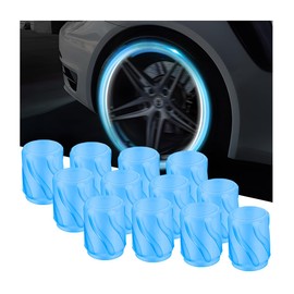 Mandark 12PCS Car Luminous Tire Valve Caps, Fluorescent Night Glowing Vehicle Air Stem Covers, Illuminated Glow in The Dark Automotive Decor Tire Air Caps, Universal for SUV, Truck, RV（Blue）