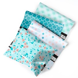 RUSPEPA Poly Mailers Shipping Bags Pretty Thick Self Adhesive Mailing Envelopes 10x13 inches, 40 Pack - Flower Design