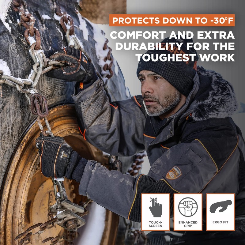 RefrigiWear Thinsulate Insulated PolarForce Gloves with Grip Assist and Performance