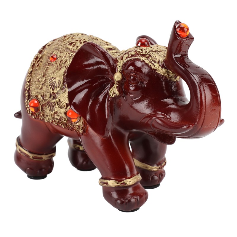 Elephant Statue Durable Resin Cute Elegant Attract Wealth Round Corner