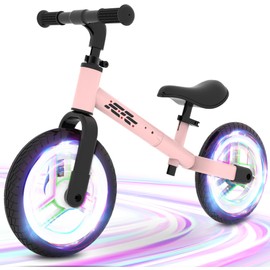 WETIFY Colorful Lighting Balance Bike 2 Year Old, 2-5 Year Old Toddler Balance Bike, No Pedal Bikes with Adjustable Handlebar & Seat, 2 3 4 5 Year Old Girls Birthday Gifts Toys.