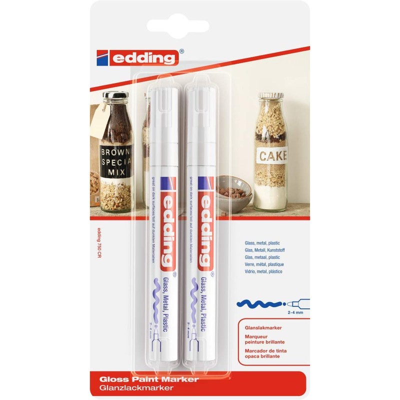 edding 750 Paint Marker with Round Tip, White - Pack
