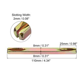 UXCELL Door Knob Spindle, 110mm Long Spare Door Handle Bar for Vintage Door Straight Spindle Replacement, Golden