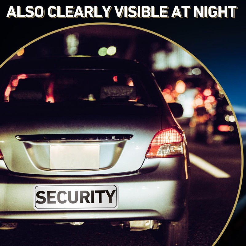 Skyygemm 4 Pcs Security Car Magnetic Signs Reflective Security Heavy