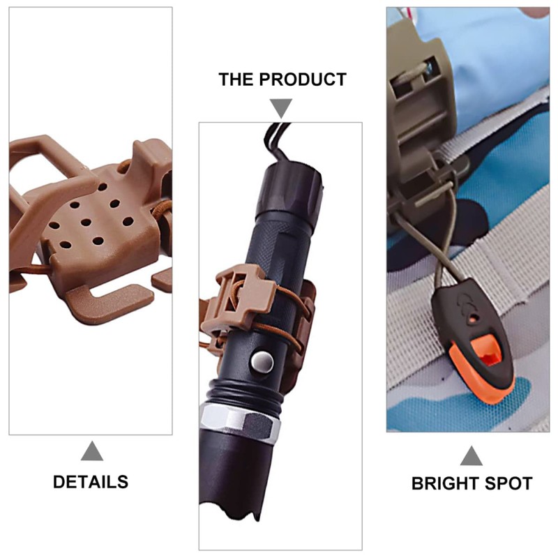 TEHAUX 3pcs Backpack Hanger Multipurpose Fastener for Clipping Flashlight Fixed