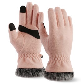 Fleece Gloves with Touchscreen - Warm Men's & Women's Winter Gloves - Thermal Fleece Lined Gloves Cold Weather for Running