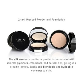 2-In-1 Pressed Powder and Foundation - Osterlen-Medium by Idun Minerals for Women - 0.27 oz Foundation                                                