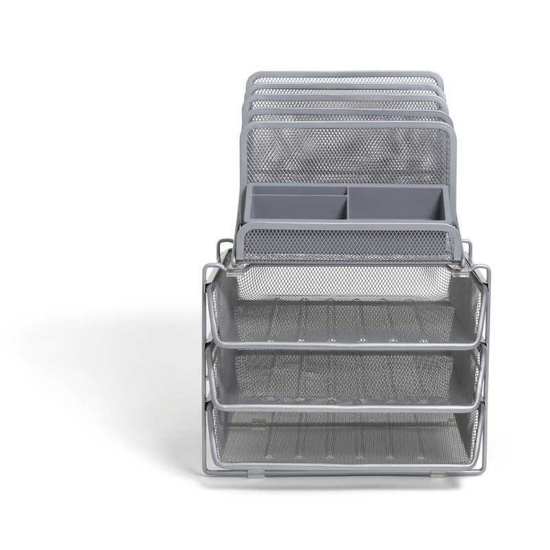 TRU RED Staples All-In-One 10-Compartment Wire Mesh Desk Organizer -