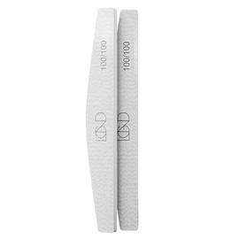Chaun Legend Zebra Half Moon Nail Files 100/100-2pcs | Gentle on Natural Nails, Precision Nail Prep | Medium Grit, Curved Design, Double-Sided | Nail Files