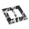 Black White Marble Abstract Luxury Decorative Outlet Covers 2 Gang