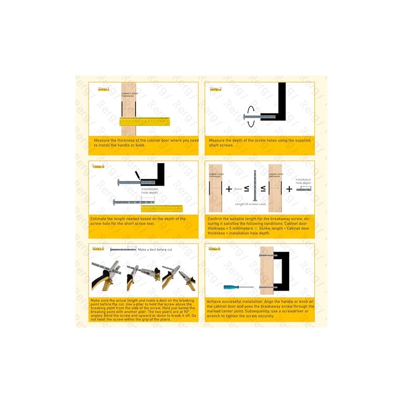 Rergy 10 Pack 6-1/4 Inch Brushed Nickel Cabinet Pulls Heavy-Duty