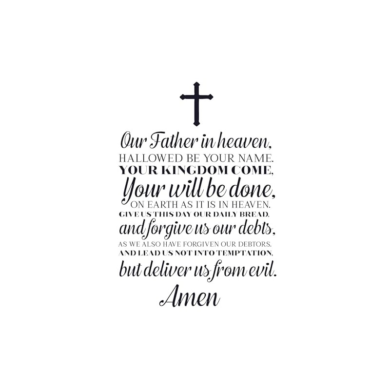 Fabric Panel 8"x8" Lord's Prayer Faith 100% Cotton Quilt Square