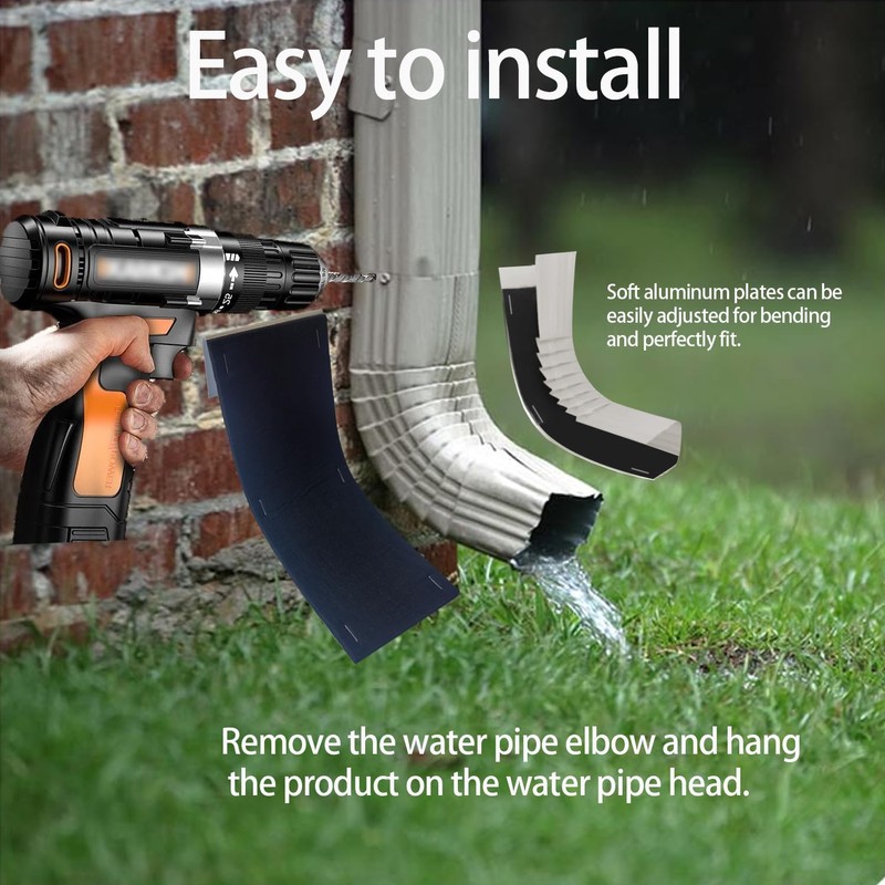 Heicofer 2 Pcs Gutter Noise Dampener, Rain Noise Downspout Drip