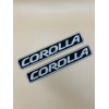 Set of Two (2) Corolla Embroidered Patches 1”x5.5” Toyota Silver